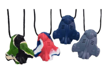 Load image into Gallery viewer, Chubuddy SpaceJet Chew Pendant Necklace - Red/Blue Swirl