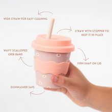 Load image into Gallery viewer, Chino Club Babychino Cup: Pink Daisy 4oz - The Sensory Studio