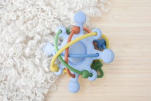Load image into Gallery viewer, Silicone Sensory Space Rattle Teether: Blue - The Sensory Studio