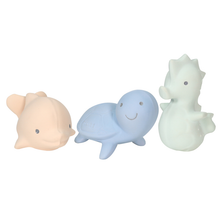 Load image into Gallery viewer, Tikiri Rubber Ocean Buddies Teether/ Rattle: Marshmallow Set - The Sensory Studio