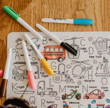 Load image into Gallery viewer, Hey Doodle ABC Silicone A3 Activity Mat: Toot Toot Honk - The Sensory Studio