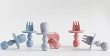 Load image into Gallery viewer, Montessori Mates Baby's First Silicone Cutlery Set: Green - The Sensory Studio