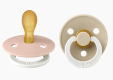 Load image into Gallery viewer, BIBS Pacifier Dummy Round (2 Pack) Size 2: Glow Blush/Vanilla - The Sensory Studio