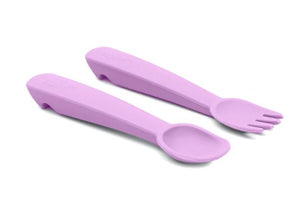 We Might be Tiny Feedie Fork, Spoon & Travel Case: Lilac