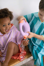Load image into Gallery viewer, Quut Poncho Kids Beach Towel: Lagoon Stripe