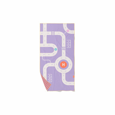 Quut Playtowel Beach Towel: Roads Lavender