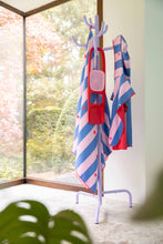 Load image into Gallery viewer, Quut Poncho Beach Towel: Cherry Red Stripe