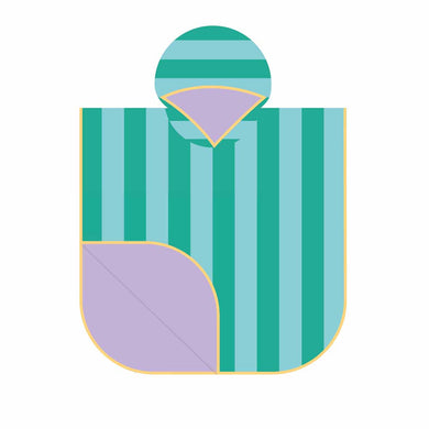 Quut Poncho Kids Beach Towel: Lagoon Stripe