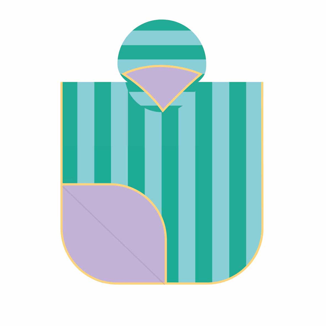 Quut Poncho Kids Beach Towel: Lagoon Stripe