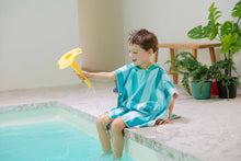 Load image into Gallery viewer, Quut Poncho Kids Beach Towel: Lagoon Stripe