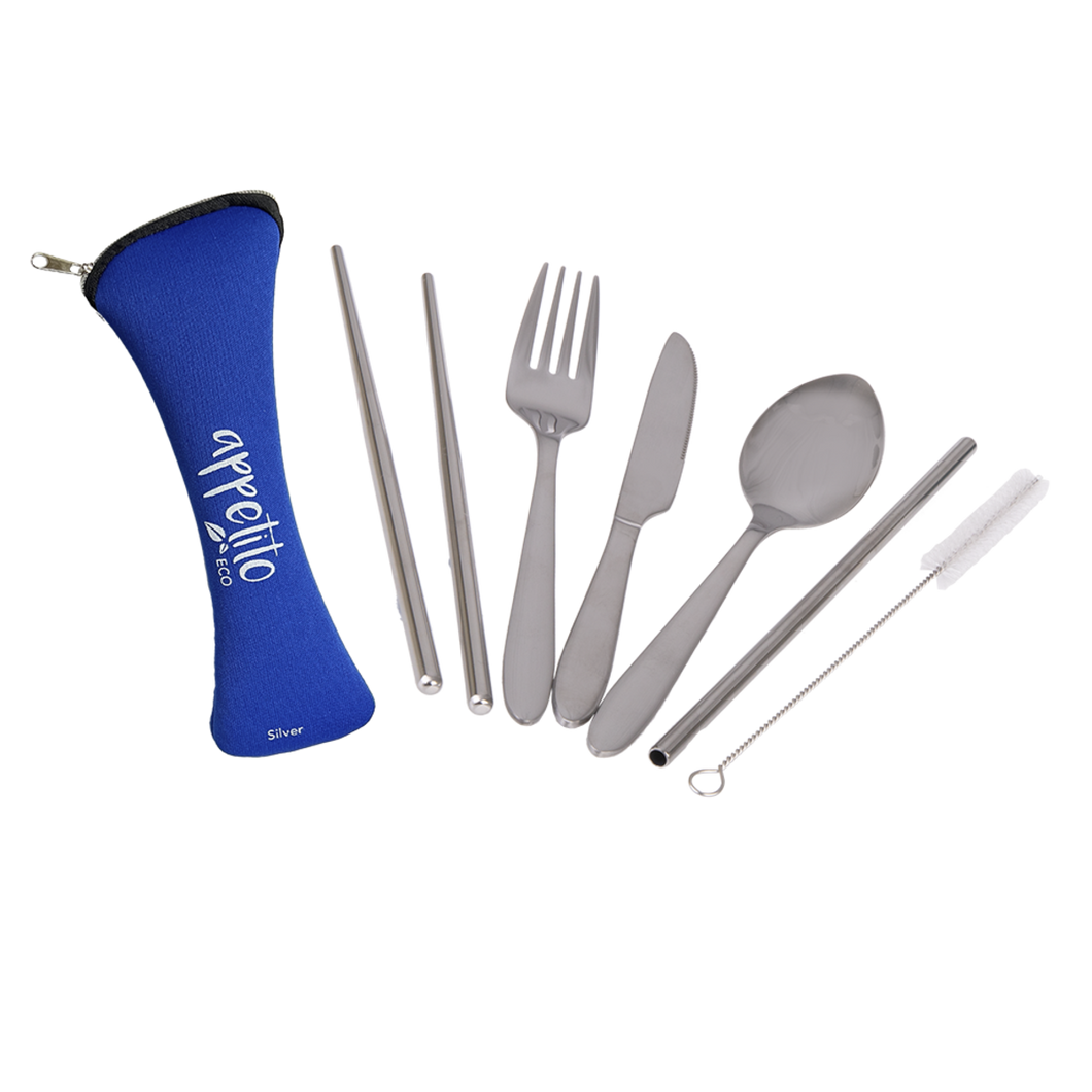 Appetito Eco Travellers Stainless Steel 6 Piece Cutlery Set