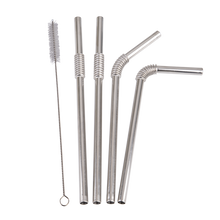 Load image into Gallery viewer, Turtleneck Reusable Bendable Stainless Steel Straw Set