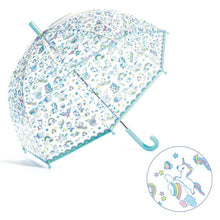 Load image into Gallery viewer, Djeco Children's PVC Umbrella: Unicorns