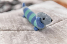 Load image into Gallery viewer, Dachshund Baby Knitted Hand Rattle - Blue