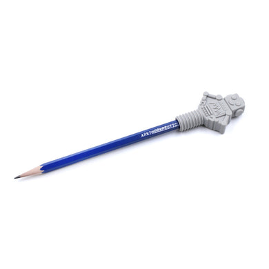 Ark Therapeutic Robot Chewable Pencil Topper: Light Grey (Standard) - The Sensory Studio