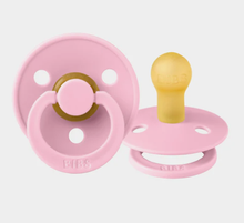 Load image into Gallery viewer, BIBS Pacifier Dummy Round (2 Pack) Size 1: Baby Pink