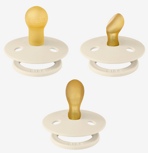 BIBS Pacifier Dummy: Size 1: Try-it 3 Pack - Ivory
