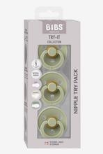 Load image into Gallery viewer, BIBS Pacifier Dummy: Size 1: Try-it 3 Pack - Sage Green