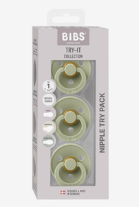 BIBS Pacifier Dummy: Size 1: Try-it 3 Pack - Sage Green