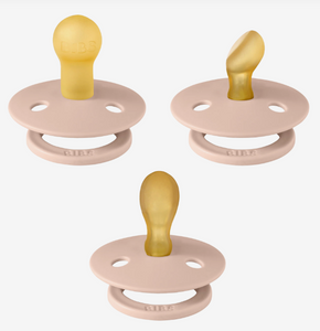 BIBS Pacifier Dummy: Size 1: Try-it 3 Pack - Pink Blush
