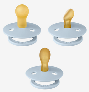 BIBS Pacifier Dummy: Size 1: Try-it 3 Pack - Baby Blue