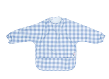 Load image into Gallery viewer, We Might be Tiny Messie Smock Bib – Blue Gingham (Kid)