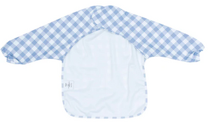 We Might be Tiny Messie Smock Bib – Blue Gingham (Kid)