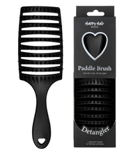 Load image into Gallery viewer, Happy Hair Brush Detangler Paddle Brush - Black