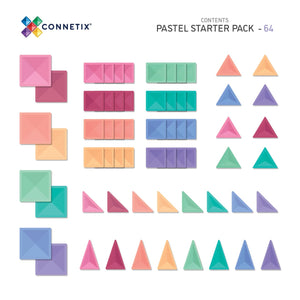 Connetix Tiles - Pastel Starter Pack 64 pc