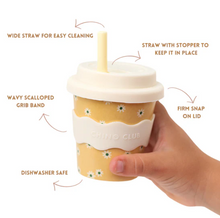 Load image into Gallery viewer, Chino Club Babychino Cup: Yellow Daisy 4oz