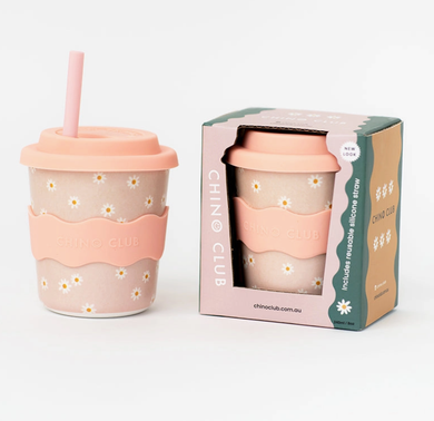 Chino Club Kids Keep Cup: Pink Daisy 8oz - The Sensory Studio
