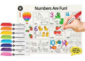 Colouring In Placemat - Numbers Are Fun - The Sensory Studio