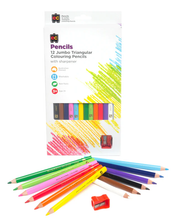 Load image into Gallery viewer, Jumbo Triangular Pencils &amp; Sharpener