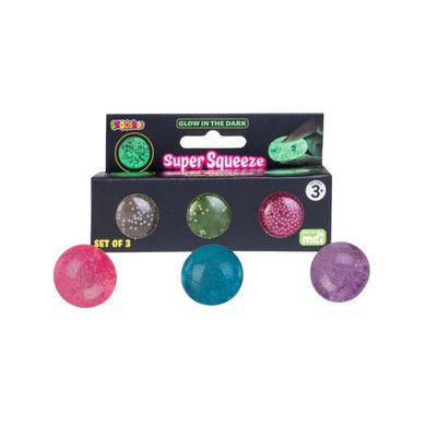 Smoosho's Super Squeeze Balls:  Glow in the Dark - Mini 3 Pack