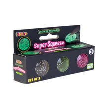 Load image into Gallery viewer, Smoosho&#39;s Super Squeeze Balls:  Glow in the Dark - Mini 3 Pack
