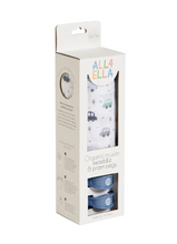 Load image into Gallery viewer, All 4 Ella Muslin Swaddle &amp; Pram Peg Baby Gift Set: Cars