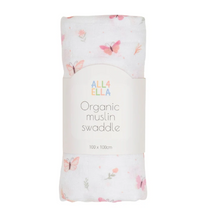 Load image into Gallery viewer, All 4 Ella Baby Muslin Swaddle Wrap: Butterfly