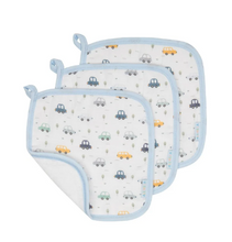 Load image into Gallery viewer, All 4 Ella Organic Wash Cloth 3 Pack: Cars