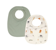Load image into Gallery viewer, All 4 Ella Roll Neck Bib 2 Pack: Wild Animals