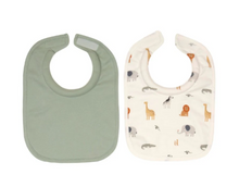 Load image into Gallery viewer, All 4 Ella Roll Neck Bib 2 Pack: Wild Animals