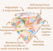 Load image into Gallery viewer, Snuggle Hunny Organic Dribble Bib: Summer Palm