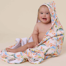 Load image into Gallery viewer, Snuggle Hunny Organic Hooded Baby Towel: Summer Palm