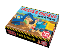 Load image into Gallery viewer, Trucks and Diggers: Book and Jigsaw Puzzle