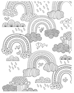 Colour Your Own Wall Art Colouring Book: Sunshine & Rainbows