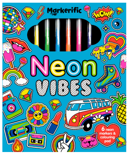 Markerific Colouring In Book & Folder: Neon Vibes