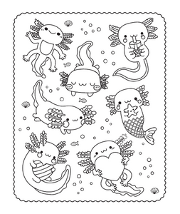 Markerific Colouring In Book & Folder: Axolotl Buddies
