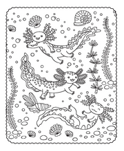 Load image into Gallery viewer, Markerific Colouring In Book &amp; Folder: Axolotl Buddies