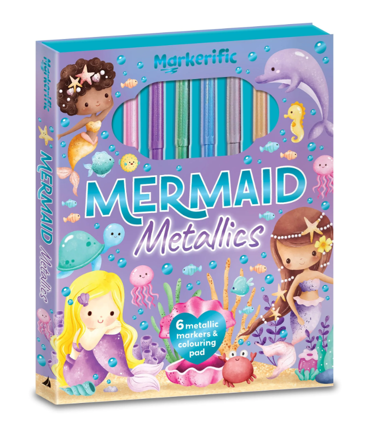 Markerific Colouring In Book & Folder: Mermaids