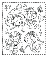 Load image into Gallery viewer, Markerific Colouring In Book &amp; Folder: Mermaids