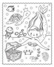 Load image into Gallery viewer, Markerific Colouring In Book &amp; Folder: Mermaids